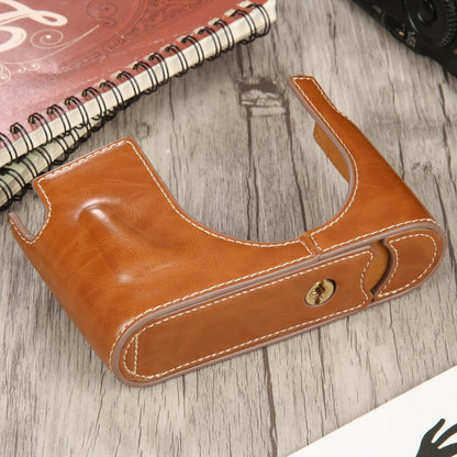 1/4 inch Thread PU Leather Camera Half Case Base for Leica Q (Typ 116)(Brown) by bashfashion
