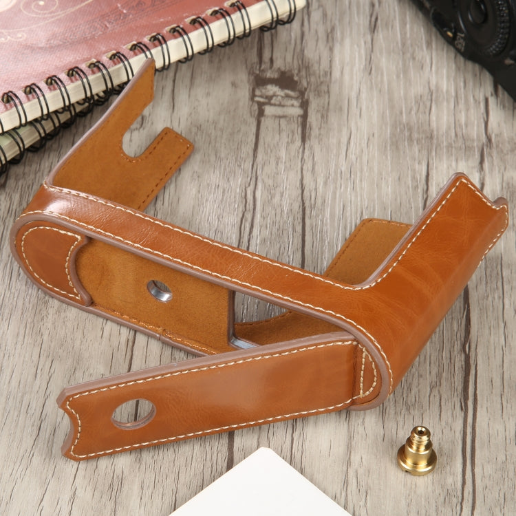 1/4 inch Thread PU Leather Camera Half Case Base for Leica Q (Typ 116)(Brown) by bashfashion