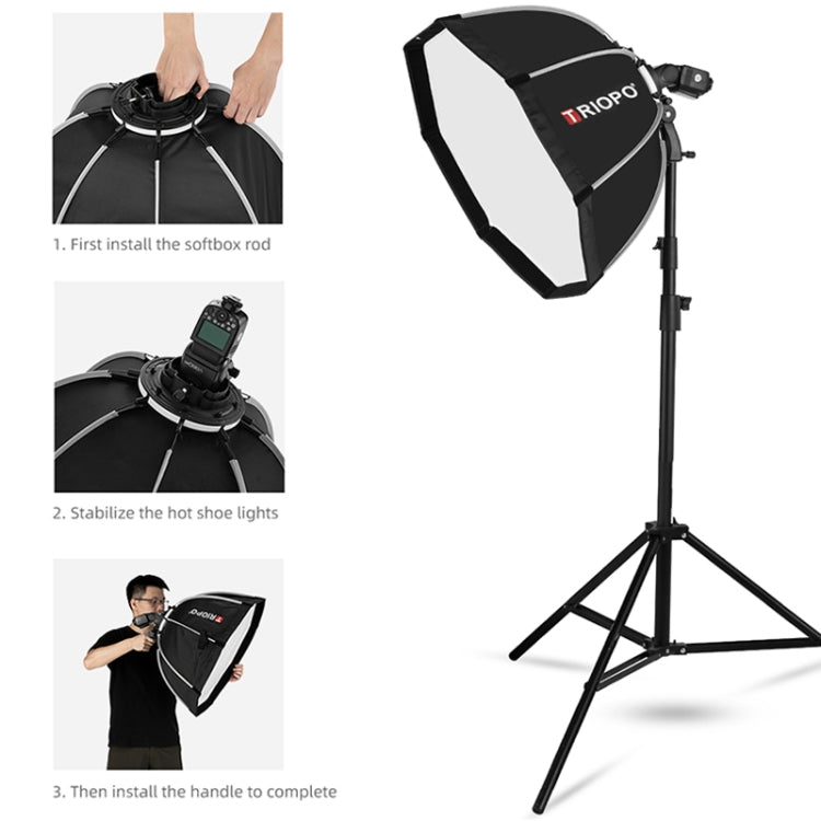 TRIOPO KS55 55cm Speedlite Flash Octagon Parabolic Softbox Diffuser with Bracket Mount Handle by TRIOPO