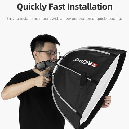 TRIOPO KS55 55cm Speedlite Flash Octagon Parabolic Softbox Diffuser with Bracket Mount Handle by TRIOPO