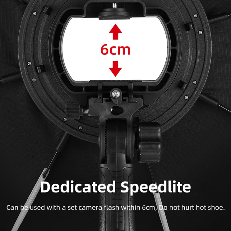 TRIOPO KS65 65cm Speedlite Flash Octagon Parabolic Softbox Diffuser with Bracket Mount Handle for Speedlite by TRIOPO