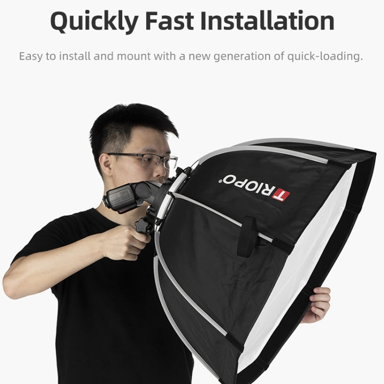 TRIOPO KS65 65cm Speedlite Flash Octagon Parabolic Softbox Diffuser with Bracket Mount Handle for Speedlite by TRIOPO