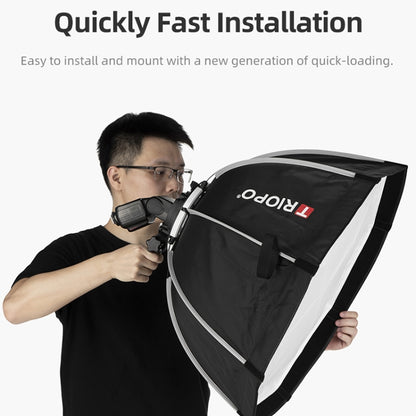 TRIOPO KS65 65cm Speedlite Flash Octagon Parabolic Softbox Diffuser with Bracket Mount Handle for Speedlite by TRIOPO