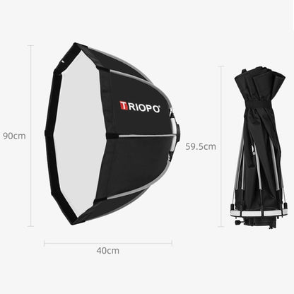 TRIOPO KS90 90cm Dome Speedlite Flash Octagon Parabolic Softbox Diffuser with Bracket Mount Handle for Speedlite by TRIOPO