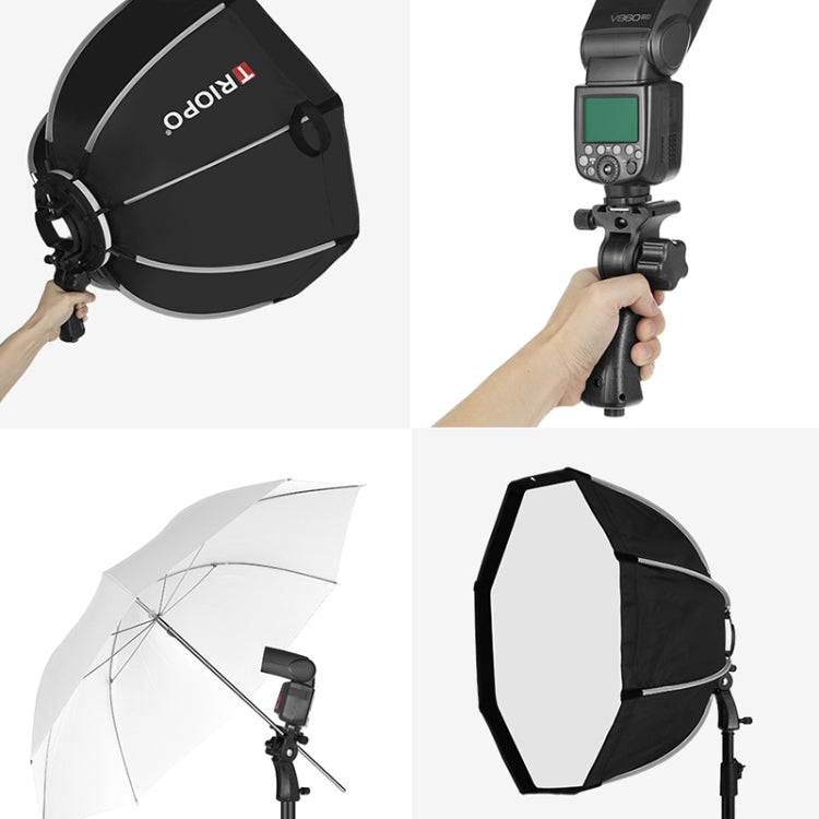 TRIOPO KS90 90cm Dome Speedlite Flash Octagon Parabolic Softbox Diffuser with Bracket Mount Handle for Speedlite by TRIOPO