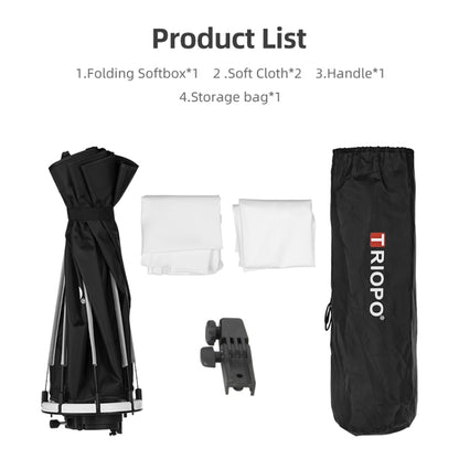 TRIOPO KX65 65cm Dome Speedlite Flash Octagon Parabolic Softbox Diffuser for Speedlite by TRIOPO