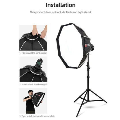 TRIOPO KX65 65cm Dome Speedlite Flash Octagon Parabolic Softbox Diffuser for Speedlite by TRIOPO