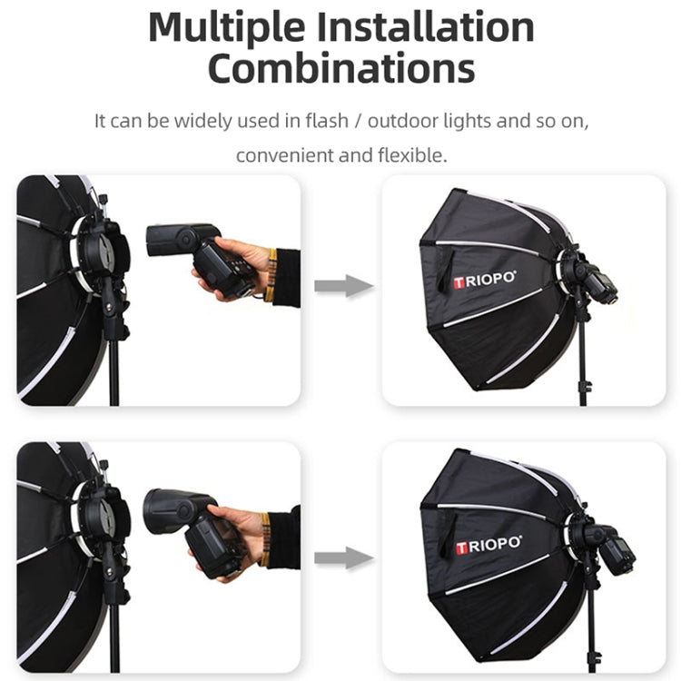 TRIOPO KX65 65cm Dome Speedlite Flash Octagon Parabolic Softbox Diffuser for Speedlite by TRIOPO