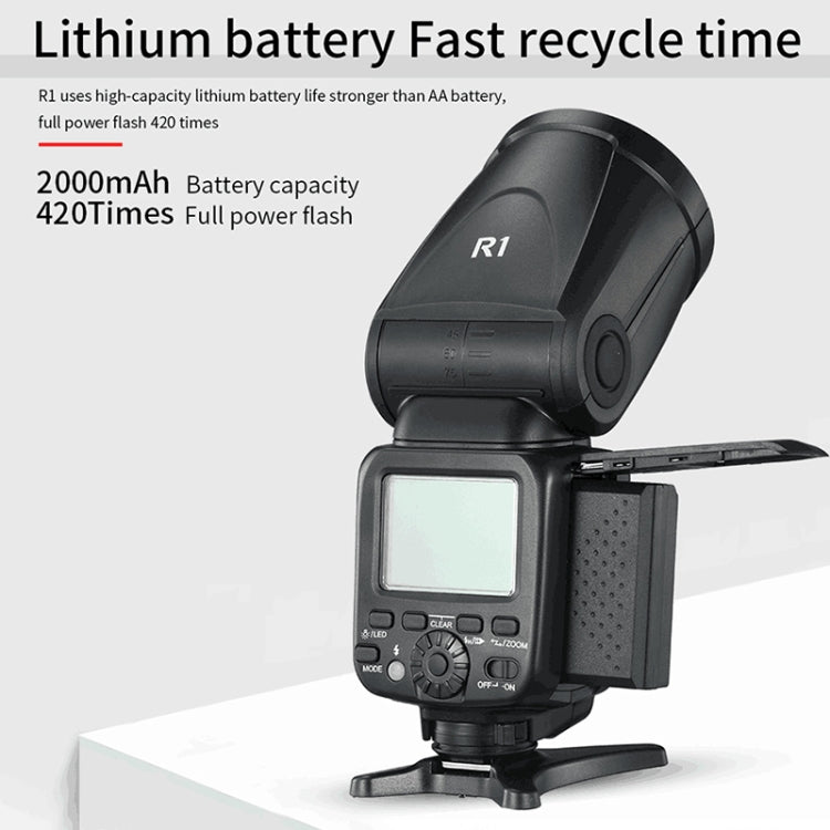 TRIOPO R1 76WS High-Speed 1/8000s TTL Flash Speedlite for Canon / Nikon DSLR Cameras by TRIOPO