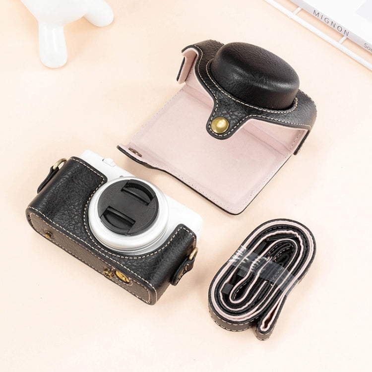 For Sony ZV-1F / ZV1M2 Full Body Camera PU Leather Case Bag with Strap (Black) by bashfashion