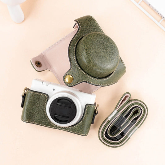 For Sony ZV-1F / ZV1M2 Full Body Camera PU Leather Case Bag with Strap (Green) by bashfashion