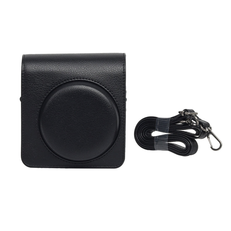 For Fujifilm Instax mini 99 Full Body Camera PU Leather Case Bag with Strap (Black) by bashfashion