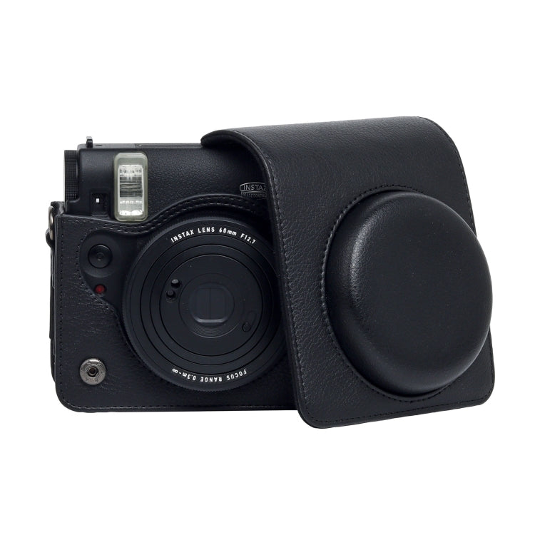 For Fujifilm Instax mini 99 Full Body Camera PU Leather Case Bag with Strap (Black) by bashfashion