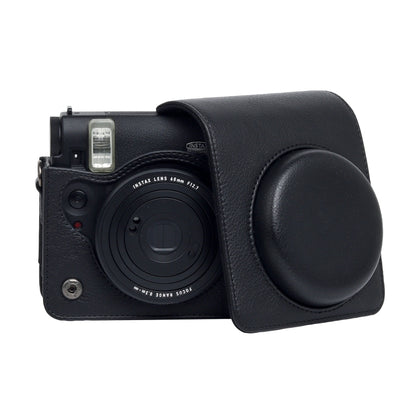 For Fujifilm Instax mini 99 Full Body Camera PU Leather Case Bag with Strap (Black) by bashfashion