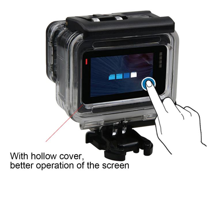 For GoPro HERO6 /5 Waterproof Housing Protective Case + Hollow Back Cover with Buckle Basic Mount & Screw by bashfashion