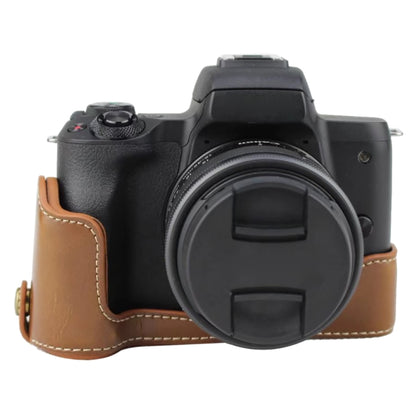 1/4 inch Thread PU Leather Camera Half Case Base for Canon EOS M50 / M50 Mark II (Brown) by bashfashion