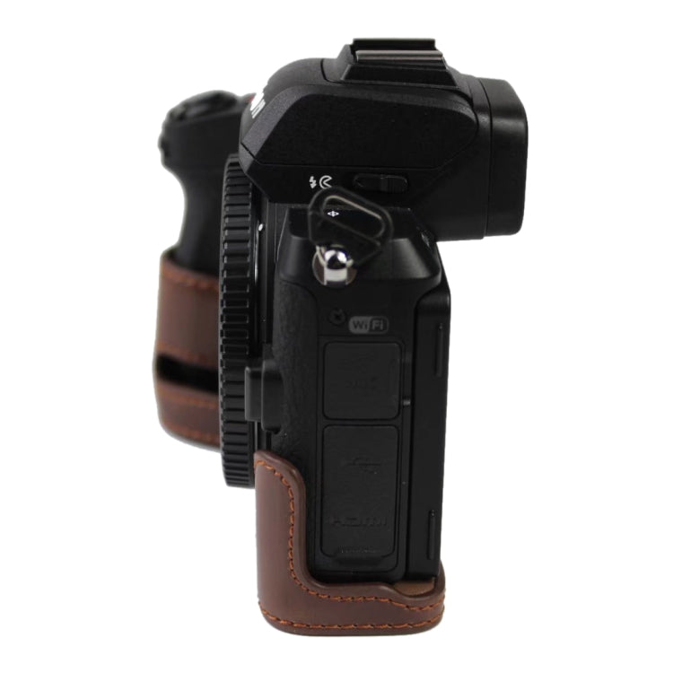 1/4 inch Thread PU Leather Camera Half Case Base for Nikon Z50(Brown) by bashfashion