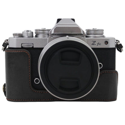 1/4 inch Thread PU Leather Camera Half Case Base for Nikon Z fc (Black) by bashfashion