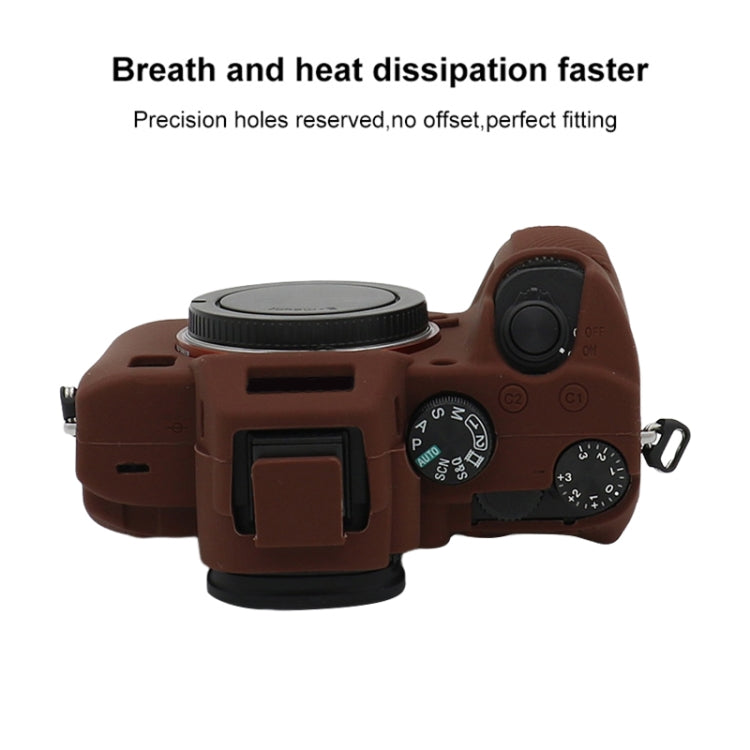 For Sony A7 III / ILCE-7M3 / A7R III Soft Silicone Protective Case(Coffee) by bashfashion