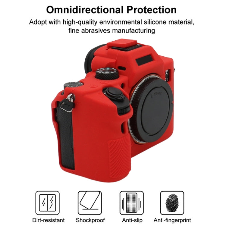 For Sony A7 III / ILCE-7M3 / A7R III Soft Silicone Protective Case(Red) by bashfashion