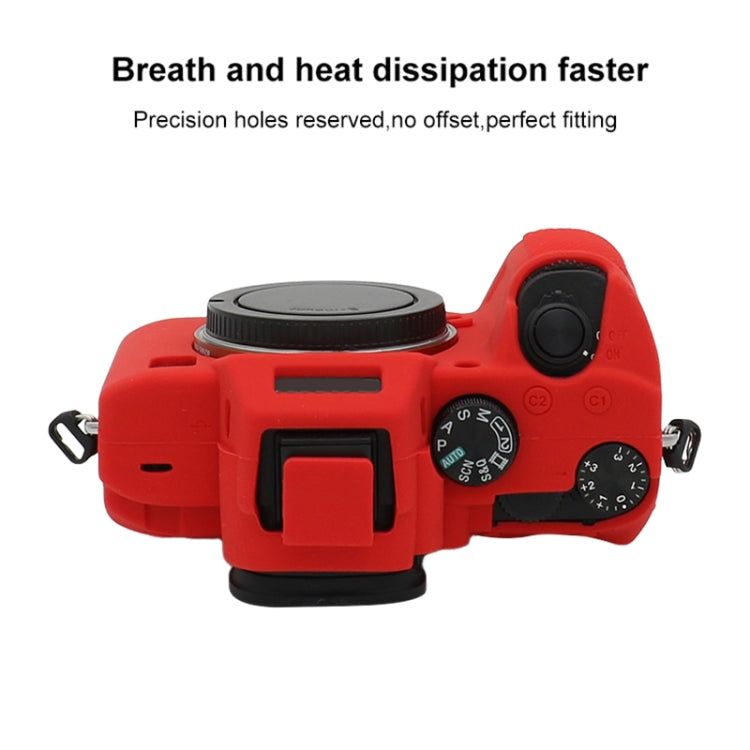 For Sony A7 III / ILCE-7M3 / A7R III Soft Silicone Protective Case(Red) by bashfashion