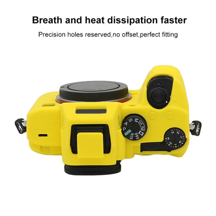 For Sony A7 III / ILCE-7M3 / A7R III Soft Silicone Protective Case(Yellow) by bashfashion