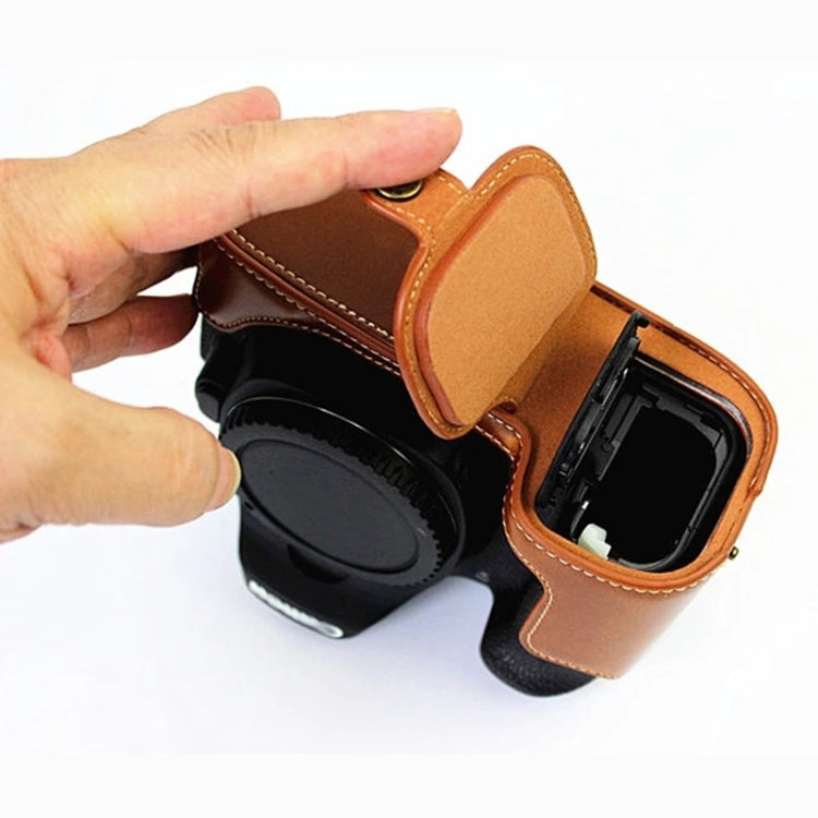 1/4 inch Thread PU Leather Camera Half Case Base for Canon EOS 80D / 70D(Brown) by bashfashion