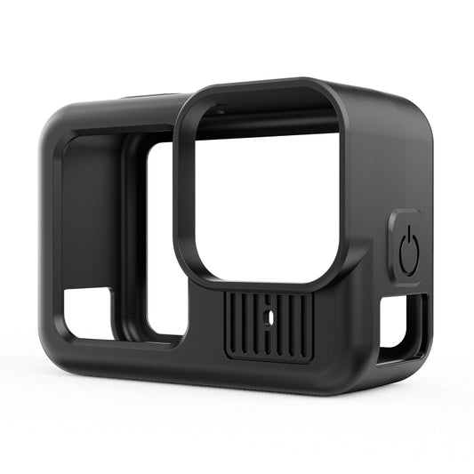 For GoPro HERO13 Black Silicone Protective Case Cover with Wrist Strap & Lens Cover (Black) by bashfashion
