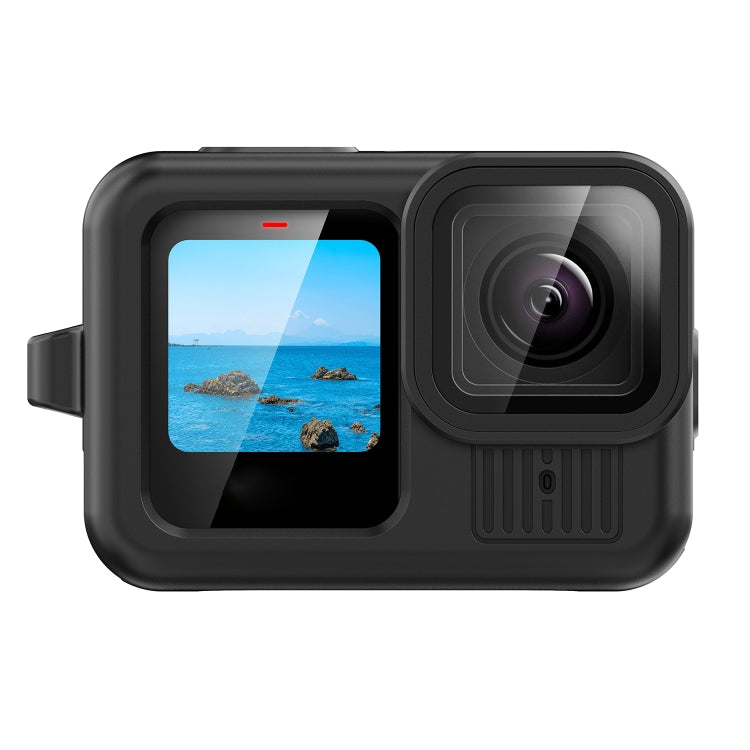 For GoPro HERO13 Black Silicone Protective Case Cover with Wrist Strap & Lens Cover (Black) by bashfashion