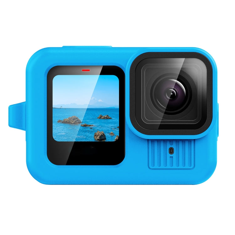 For GoPro HERO13 Black Silicone Protective Case Cover with Wrist Strap & Lens Cover (Blue) by bashfashion