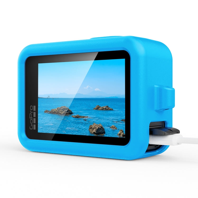 For GoPro HERO13 Black Silicone Protective Case Cover with Wrist Strap & Lens Cover (Blue) by bashfashion