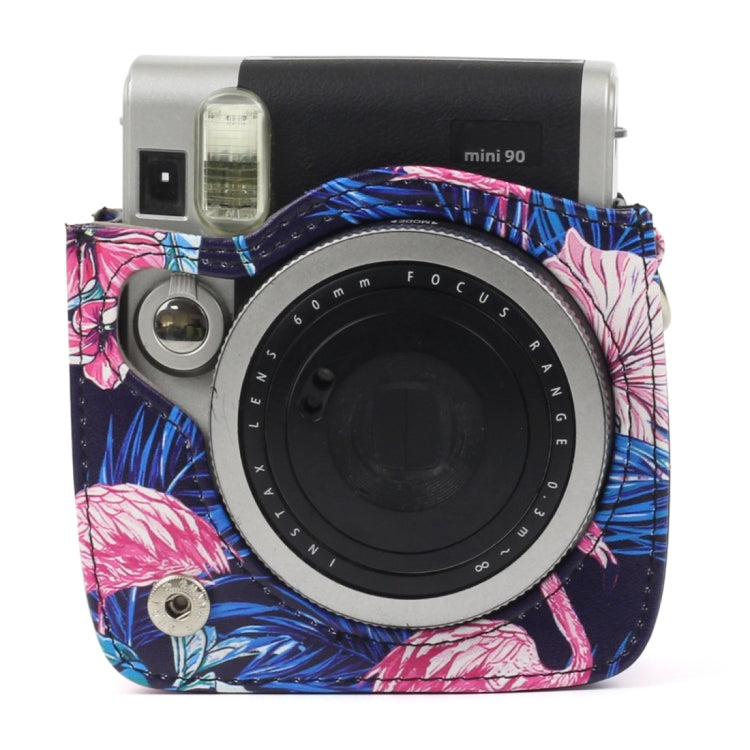 Flamingo Pattern PU Leather Protective Camera Case Bag For FUJIFILM Instax Mini90 Camera by bashfashion