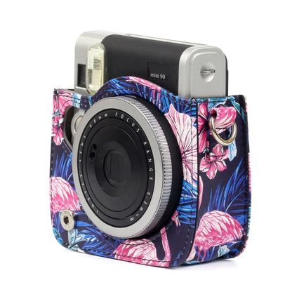 Flamingo Pattern PU Leather Protective Camera Case Bag For FUJIFILM Instax Mini90 Camera by bashfashion