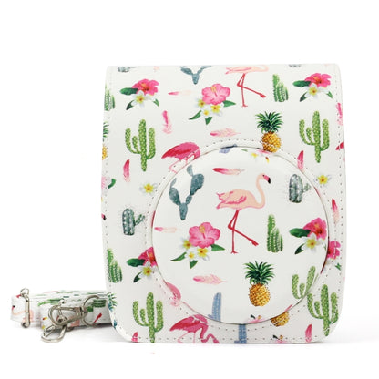 Flamingo Cactus Pattern PU Leather Protective Camera Case Bag For FUJIFILM Instax Mini90 Camera by bashfashion