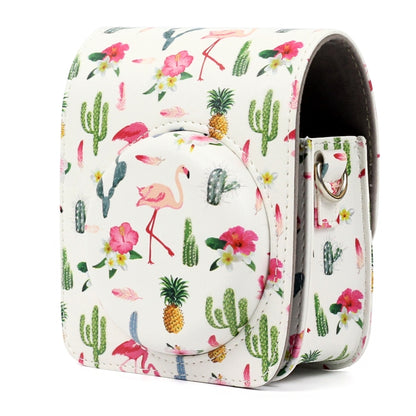 Flamingo Cactus Pattern PU Leather Protective Camera Case Bag For FUJIFILM Instax Mini90 Camera by bashfashion