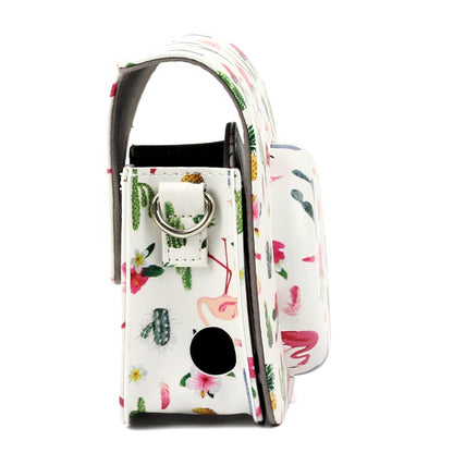 Flamingo Cactus Pattern PU Leather Protective Camera Case Bag For FUJIFILM Instax Mini90 Camera by bashfashion