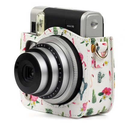 Flamingo Cactus Pattern PU Leather Protective Camera Case Bag For FUJIFILM Instax Mini90 Camera by bashfashion