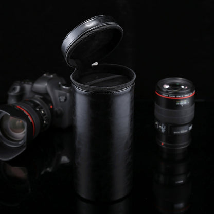 Extra Large Lens Case Zippered PU Leather Pouch Box for DSLR Camera Lens, Size: 24.5*10.5*10.5cm(Black) by bashfashion