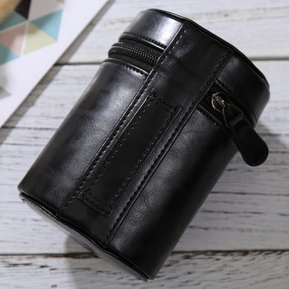 Medium Lens Case Zippered PU Leather Pouch Box for DSLR Camera Lens, Size: 13x9x9cm(Black) by bashfashion