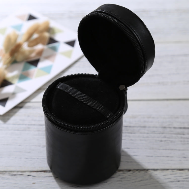 Medium Lens Case Zippered PU Leather Pouch Box for DSLR Camera Lens, Size: 13x9x9cm(Black) by bashfashion