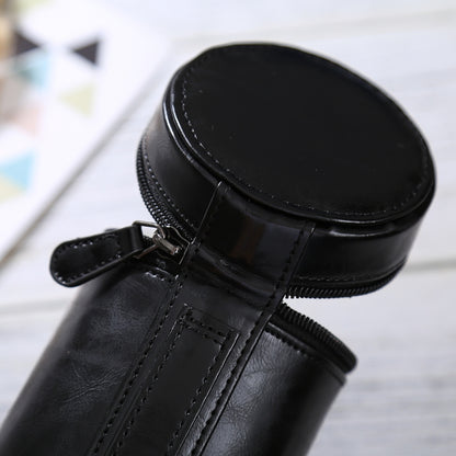 Medium Lens Case Zippered PU Leather Pouch Box for DSLR Camera Lens, Size: 13x9x9cm(Black) by bashfashion