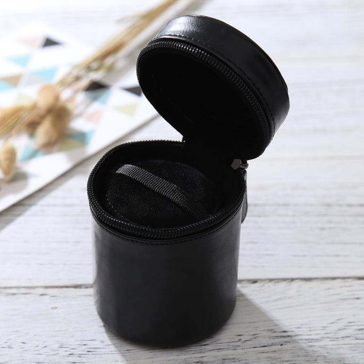 Small Lens Case Zippered PU Leather Pouch Box for DSLR Camera Lens, Size: 11x8x8cm(Black) by bashfashion