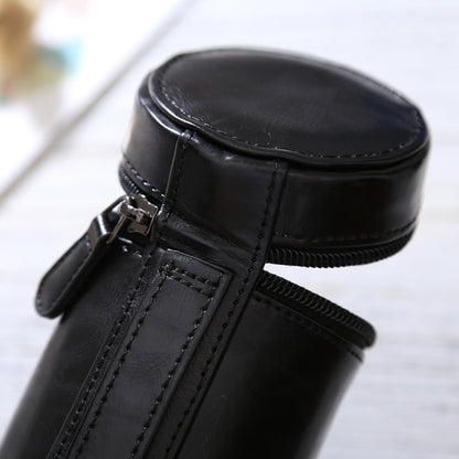 Small Lens Case Zippered PU Leather Pouch Box for DSLR Camera Lens, Size: 11x8x8cm(Black) by bashfashion