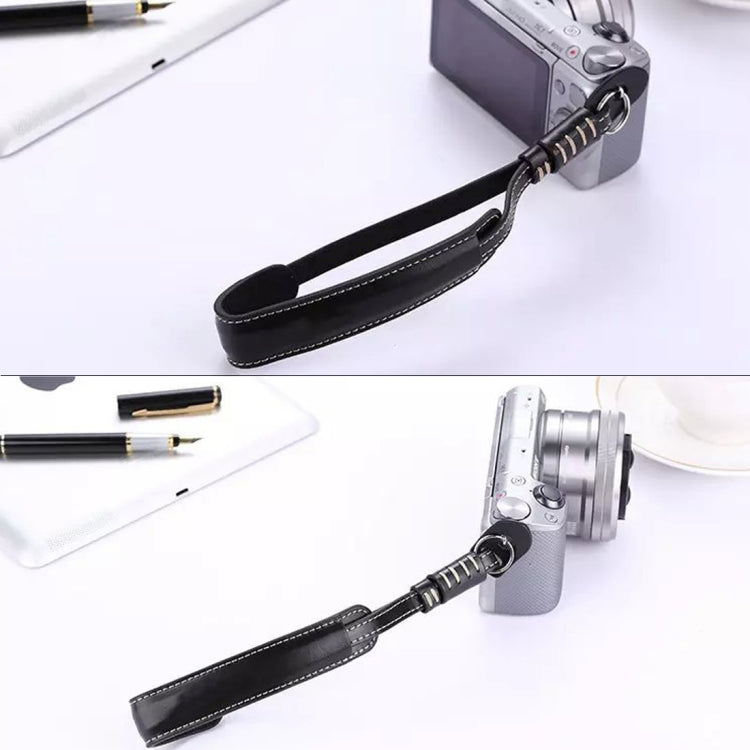 Wrist Strap Grip PU Leather Hand Strap for SLR / DSLR Cameras(Black) by bashfashion
