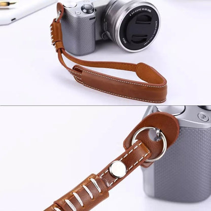 Wrist Strap Grip PU Leather Hand Strap for SLR / DSLR Cameras(Brown) by bashfashion