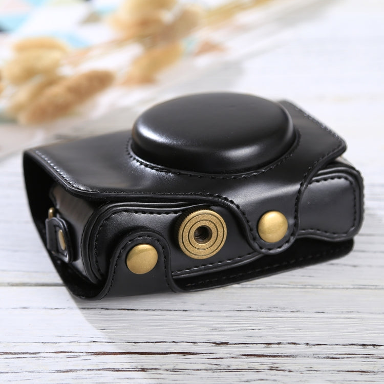 Full Body Camera PU Leather Case Bag with Strap for Canon PowerShot SX730 HS / SX720 HS (Black) by bashfashion