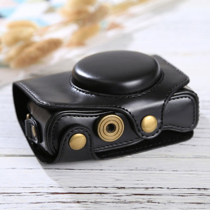 Full Body Camera PU Leather Case Bag with Strap for Canon PowerShot SX730 HS / SX720 HS (Black) by bashfashion