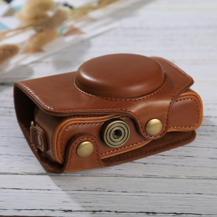 Full Body Camera PU Leather Case Bag with Strap for Canon PowerShot SX730 HS / SX720 HS (Brown) by bashfashion