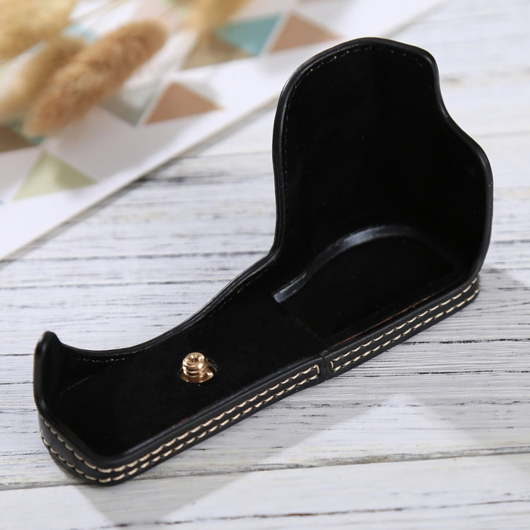 1/4 inch Thread PU Leather Camera Half Case Base for Sony ILCE-5100 / A5100(Black) by bashfashion