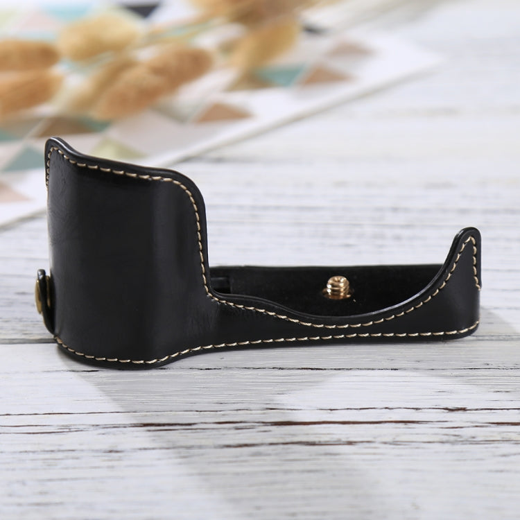 1/4 inch Thread PU Leather Camera Half Case Base for Sony ILCE-5100 / A5100(Black) by bashfashion